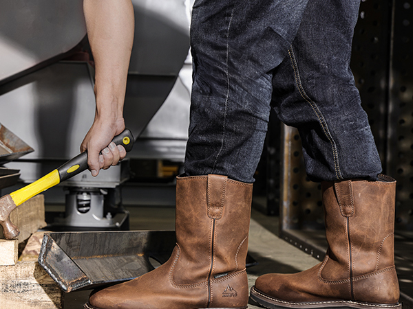 Men's Slip-On Steel Toe Work Boots