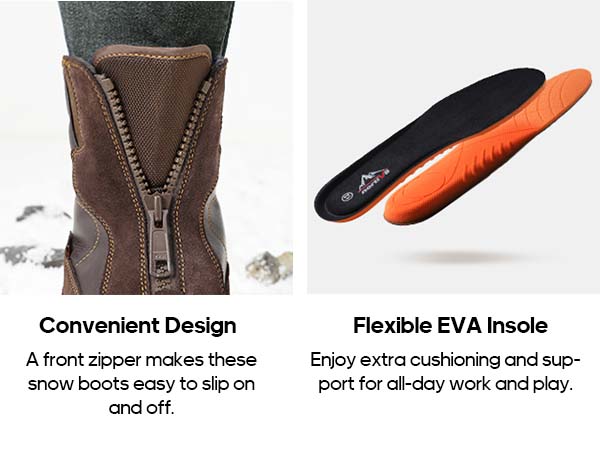 Men's Extra Wide Width Winter Snow Boots-Nortiv 8