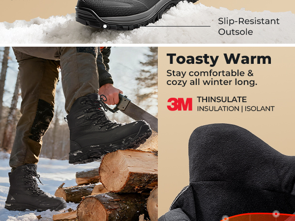Men's Extra Wide Fur Snow Boots-Nortiv 8