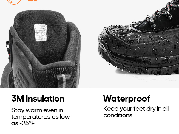 Men's Affordable Waterproof Snow Boots-Nortiv 8