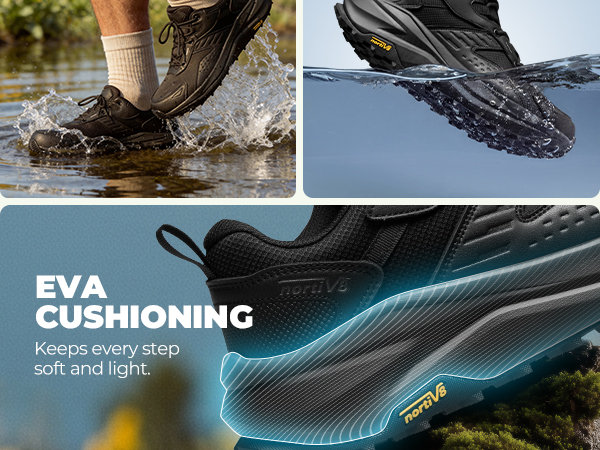Nortiv 8 Men's Wide Toe Box Hiking Shoes | 5mm Drop Waterproof Leather