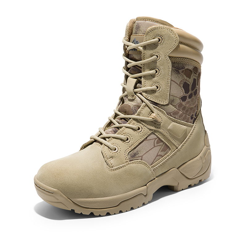 Men's High-Top Tactical Research Boots with Side Zip | Non-Slip