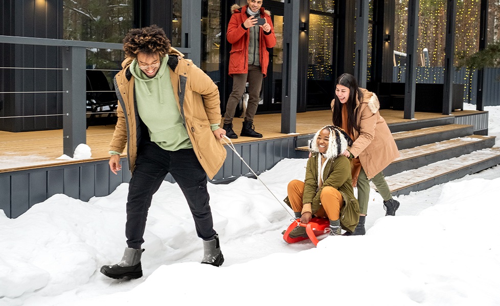 sachin and babi light blue dress How to Wear Snow Boots With Cute Outfits