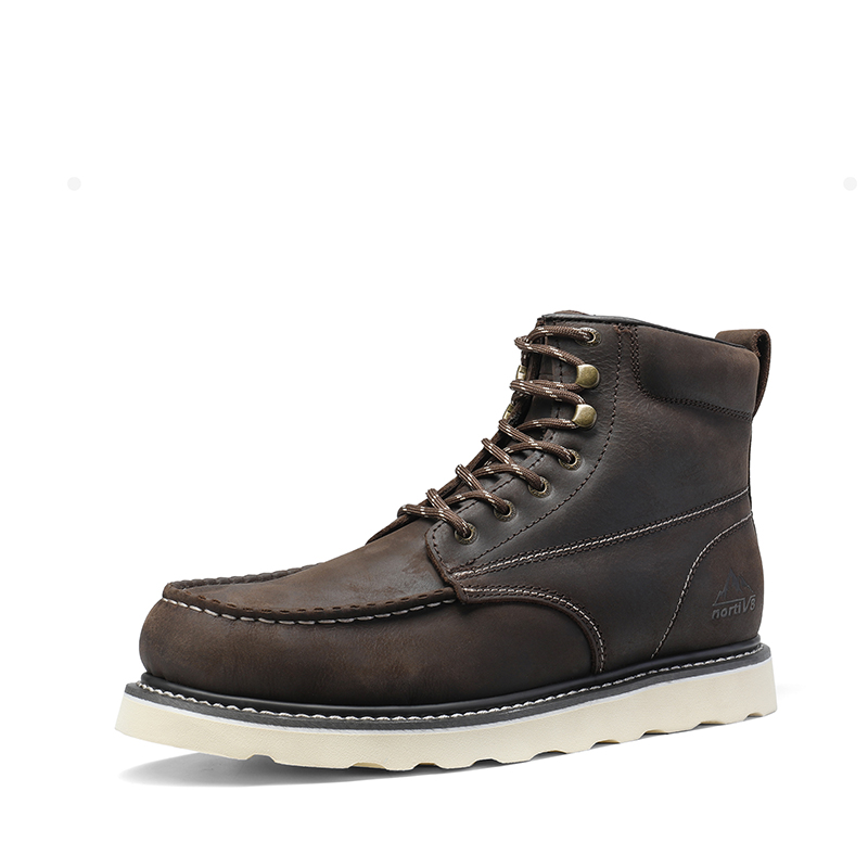 Men's Moc Toe Work Boots | Leather Work Boots-Nortiv8