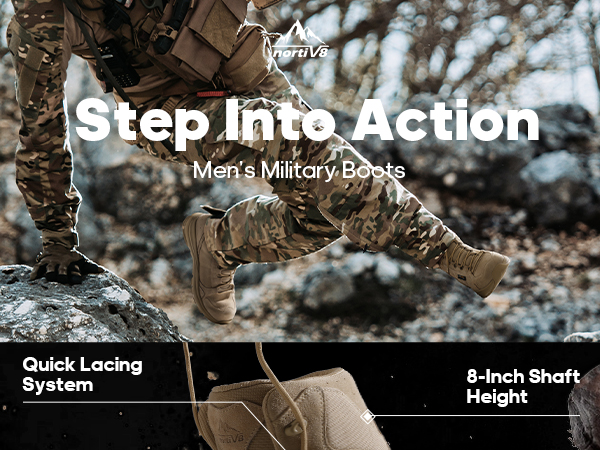 Men's Waterproof Lightweight Tactical Boots-Nortiv 8