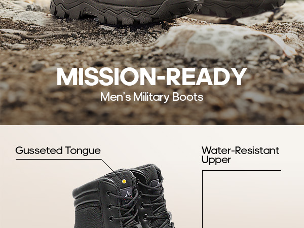 Waterproof Motorcycle Combat Boots - Non-Slip Vintage Patchwork Print, Side Zip & Lace-Up Tactical Boots For Men & Women - View #5