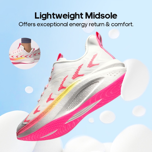 [FlyLife] Women's Breathable Lifestyle Sneakers - WHITE/PINK - 1