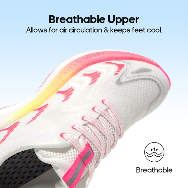 [FlyLife] Women's Breathable Lifestyle Sneakers - WHITE/PINK - 2