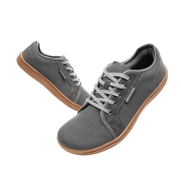Women's Barefoot Walking Sneakers - GREY/BROWN - 4