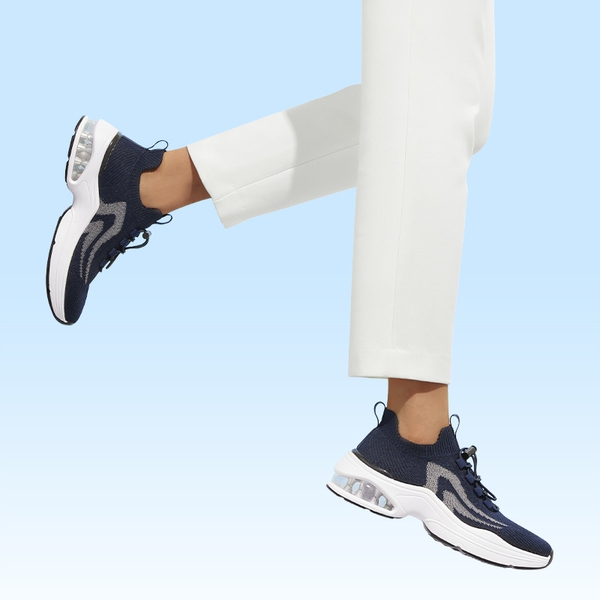  Women's Walking Sneakers - NAVY - 5