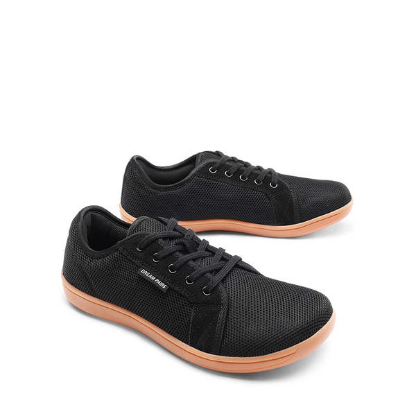 Women's Barefoot Walking Sneakers - BLACK/BROWN - 2