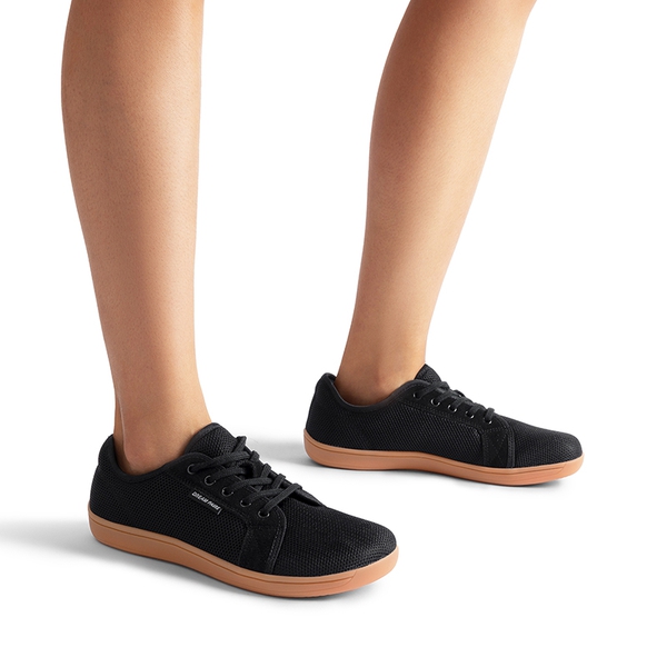 Women's Barefoot Walking Sneakers - BLACK/BROWN - 5