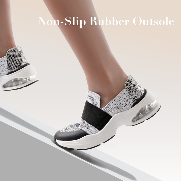 Women’s Comfortable Walking Shoes - BLACK/WHITE - 4