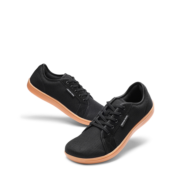 Women's Barefoot Walking Sneakers - BLACK/BROWN - 3