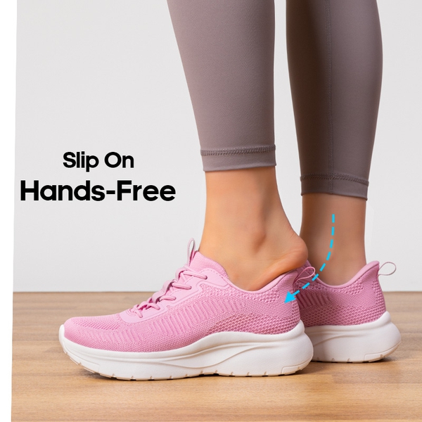 Women's Slip on Walking Shoes - PINK - 1