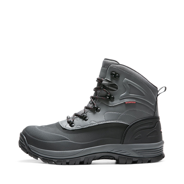 Men's Non-Slip Waterproof Winter Snow Boots - GREY -  0