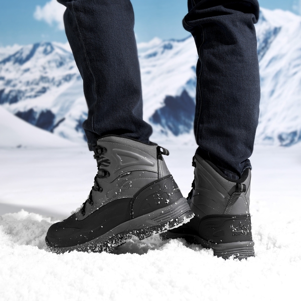 Men's Non-Slip Waterproof Winter Snow Boots - GREY - 5