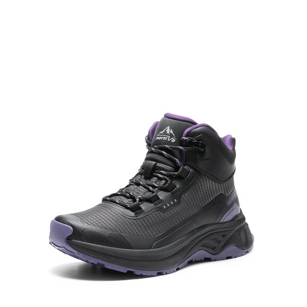 Women's Water-Resistant Lightweight Hiking Boots - BLACK/PURPLE - 1