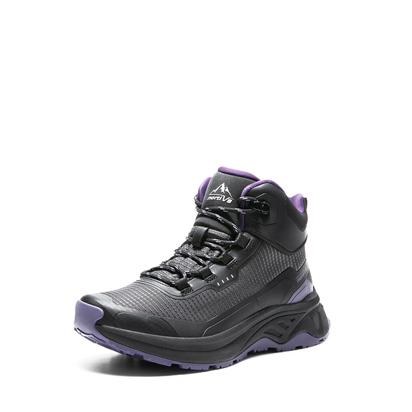 Women's Water-Resistant Lightweight Hiking Boots - BLACK/PURPLE - 10