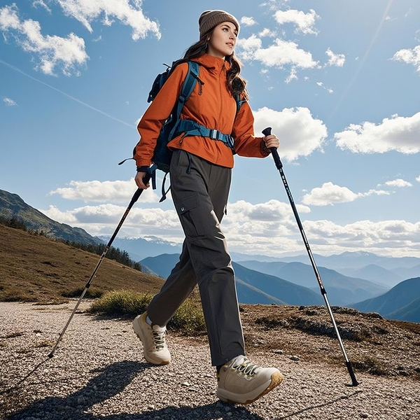 [Wicklow] Women's Minimalist Hiking Sneakers - BROWN/WHITE - 6