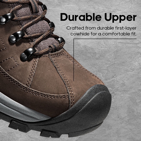 [Bluff] Men's Cushioned Waterproof Hiking Shoes - DARK BROWN - 2