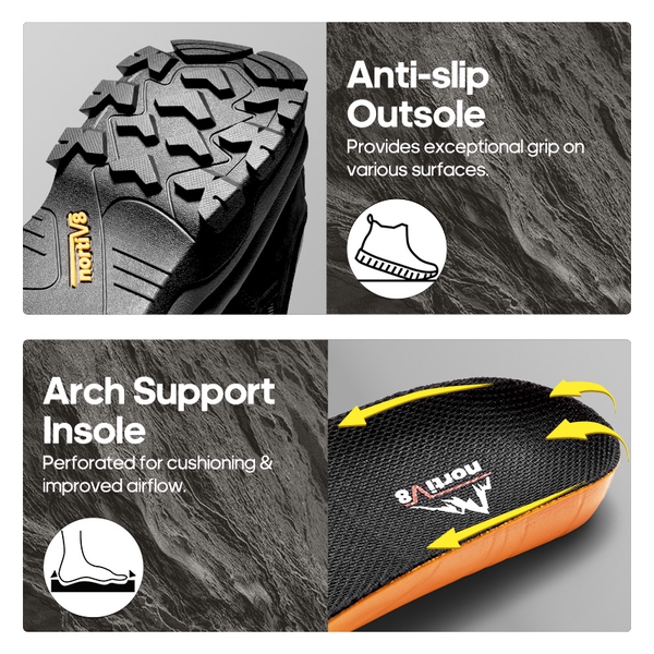 [Bluff] Men's Cushioned Waterproof Hiking Shoes - BLACK - 5