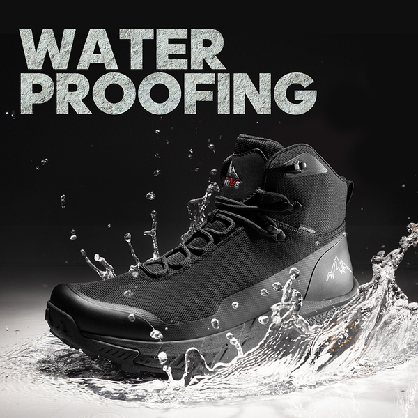 [HydroTrek] Men's High-Top Waterproof Trekking Boots - BLACK - 4