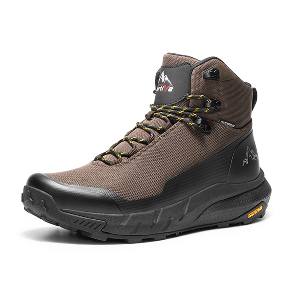 [HydroTrek] Men's High-Top Waterproof Trekking Boots - DARK BROWN -  0