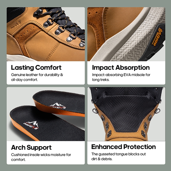 [DriftShield] Men's Arch Support Hiking Boots - BROWN - 3