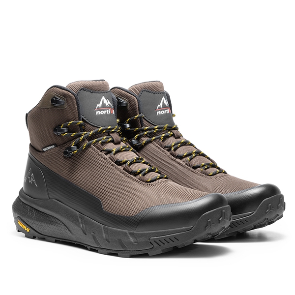 [HydroTrek] Men's High-Top Waterproof Trekking Boots - DARK BROWN - 1