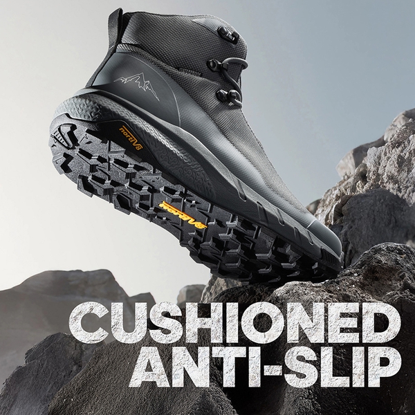 [HydroTrek] Men's High-Top Waterproof Trekking Boots - GREY - 5