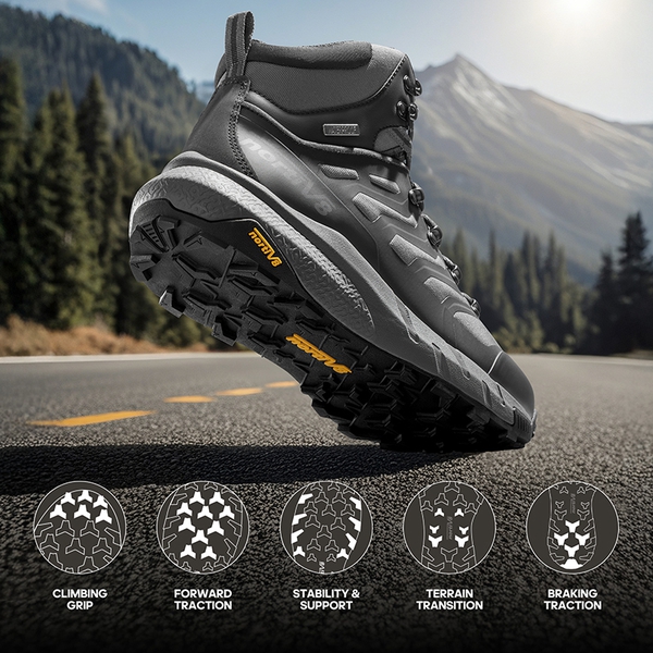 [Fern] Men's Waterproof Backpacking Boots - GREY/BLACK - 3