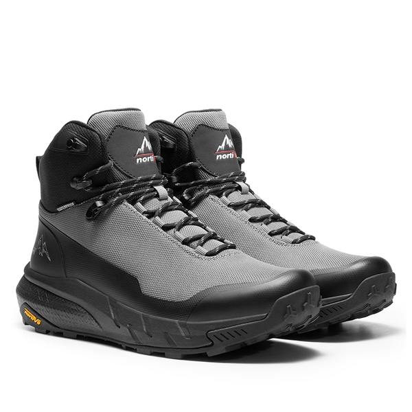 [HydroTrek] Men's High-Top Waterproof Trekking Boots - GREY/BLACK - 1