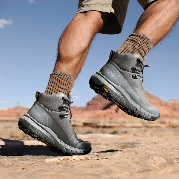 [HydroTrek] Men's High-Top Waterproof Trekking Boots - GREY - 6