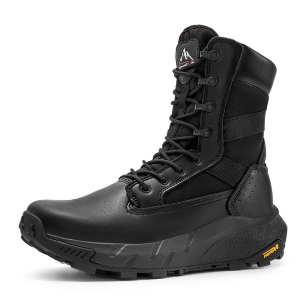 High-Top Side Zip Military Security Boots 【Wide Fit】 - BLACK -  0