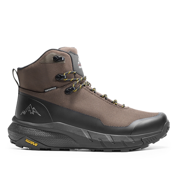 [HydroTrek] Men's High-Top Waterproof Trekking Boots - DARK BROWN - 2