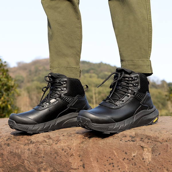 Lightweight Ankle-Support Tactical Boots 【Wide Fit】 - BLACK - 6