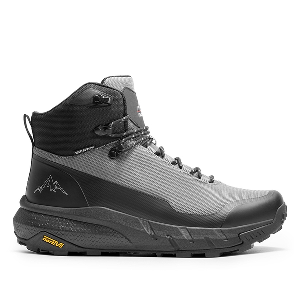 [HydroTrek] Men's High-Top Waterproof Trekking Boots - GREY/BLACK - 2