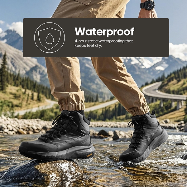 [Fern] Men's Waterproof Backpacking Boots - GREY/BLACK - 5