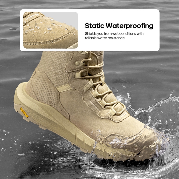 [HydroRange] Men's Tactical Combat Work Boots - SAND - 5