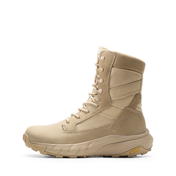 High-Top Side Zip Military Security Boots 【Wide Fit】 - SAND -  0