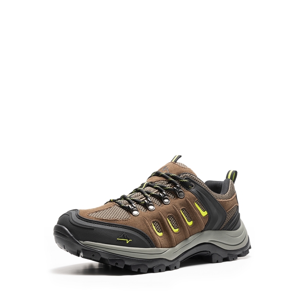 Men's Waterproof Low-Cut Hiking Shoes - BLACK BROWN YELLOW -  0
