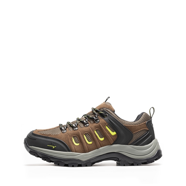 Men's Waterproof Low-Cut Hiking Shoes - BLACK BROWN YELLOW - 1