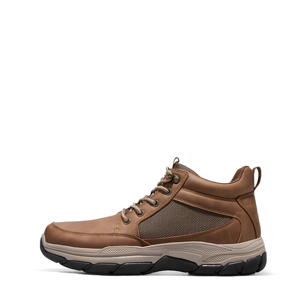 Men's Lightweight Vegan Leather Hiking Boots - LIGHT BROWN -  0