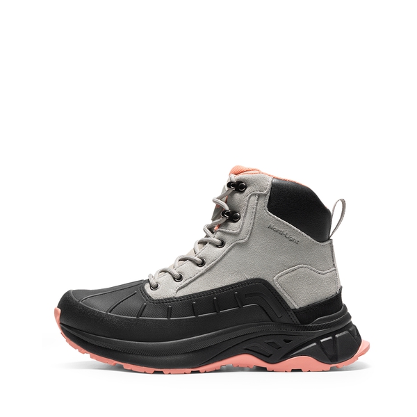 Women's Waterproof Hiking Boots  - LIGHT GREY-PINK -  0
