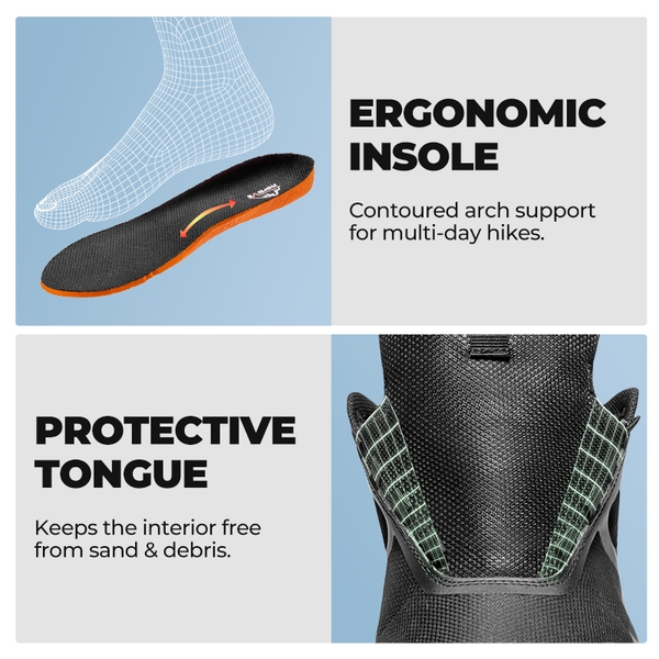 Men's Anti-Slip Arch Support Hiking Shoes - BLACK - 7