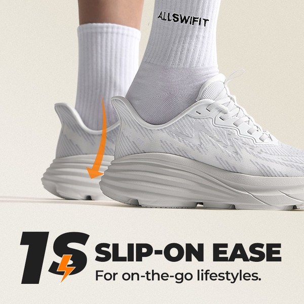 Women’s Slip-on Breathable Non-Slip Running Shoes - WHITE - 2