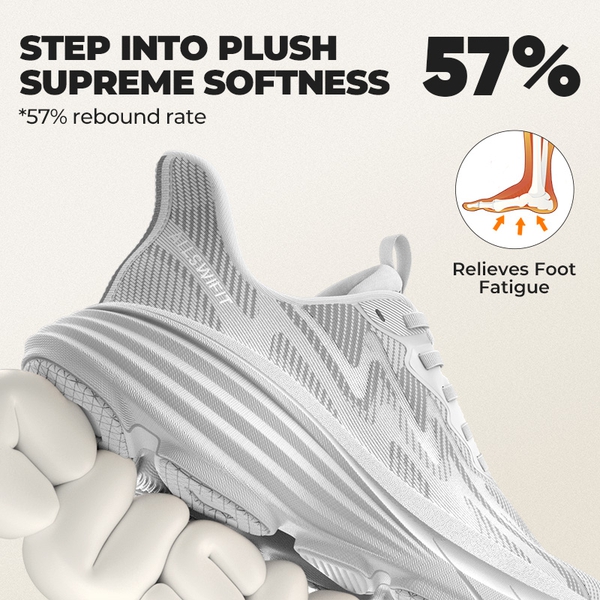 Women’s Slip-on Breathable Non-Slip Running Shoes - WHITE - 1