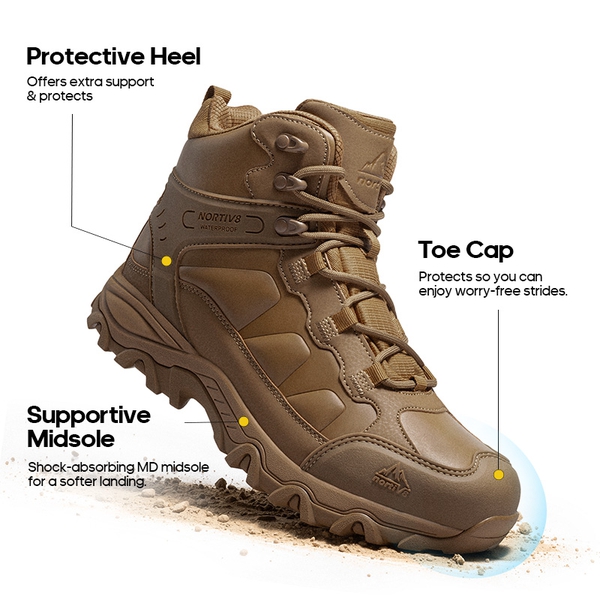 Men's High-Top Non-Slip Waterproof Hiking Boots - COYOTE - 5
