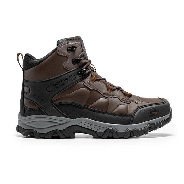 Men's High-Top Non-Slip Waterproof Hiking Boots - DARK BROWN - 1